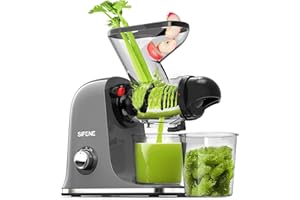 SiFENE Cold Press Juicer Machine, Dual Feed Chute Slow Masticating Juicer, Vegetable and Fruit Juice Maker Squeezer Machines, Recipes Included