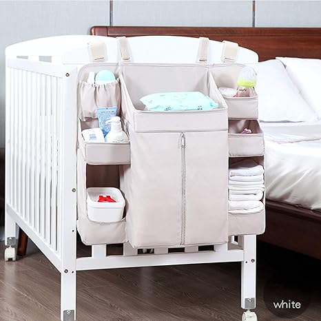 Amazon Co Jp ベビーベッド収納袋 ベビーベッドサイドハンギングバッグ収納袋 ベビー用品おむつテーブル収納袋 洗える ベビー マタニティ