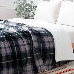 SOCHOW Sherpa Plaid Fleece Throw