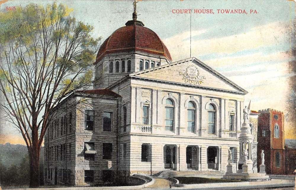 Towanda Pennsylvania Court House Exterior View Antique Postcard K14423
