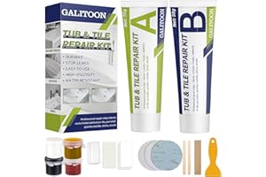 GALITOON Porcelain Repair Kit, Tub and Tile Repair Kit, Fiberglass Tub Repair Kit, Tile & Fiberglass Countertop Repair Kit, Quickly Fix Bathtub, Sink, Toilet, Granite, and Other Stone Surface Crack (3)