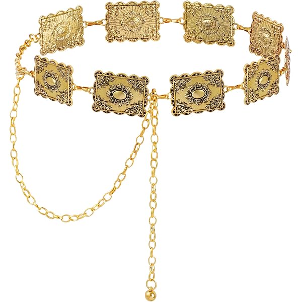 Gold Multi Layered Strand Metal Link Chains Belt Fashion Statement Accessories Amazon.com: Gold Multi-layered Metal Waist Belt,Summer  main image 3