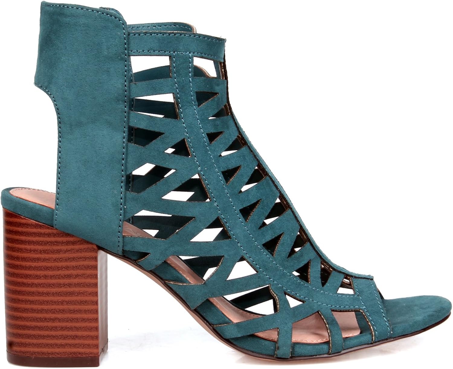 teal chunky heels
