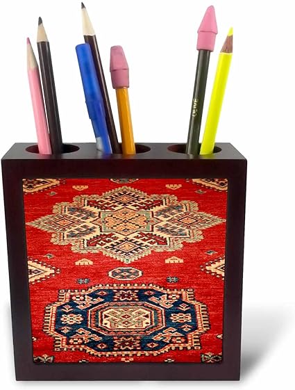 Amazon Taiche Photography Turkey 天然染めハンドメイドanatolianカーペット タイルペンホルダー 5 Inch Tile Pen Holder ペン立て 文房具 オフィス用品