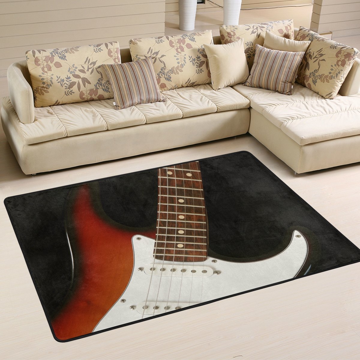 Music Nursery Tappeto Pavimento Tappetino Yoga Cucina 50/&nbsp;x 80/&nbsp;cm 4 x 6 1.7/&nbsp;x 2.6 ft 120 x 180 cm Soggiorno Multi Naanle Musica Chitarra Antiscivolo Tappeto per per Camera da Letto