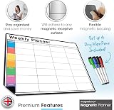 The Magnet Shop TMS Magnetic Weekly Planner A4 Whiteboard with 4 Free Pens view 3