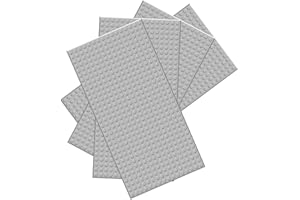 BOROLA Classic Baseplates Building Brick -10 "x 5" ，Compatible with Most Major Brand Building Bricks, Used for Substrates for Building Towers, Desktop Bases(4-Pack, Light Grey)