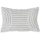 Signature Design by Ashley Farissen Casual Indoor Geometric 22 x 14 Inches Pillow with Zipper Closure, White & Light Brown