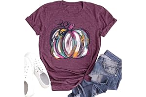 ORIENTAL PEARL Fall Shirts for Women Halloween Pumpkin Graphic Tees Thanksgiving Family Turkey Tops Cute Autumn Thankful T-Shirt