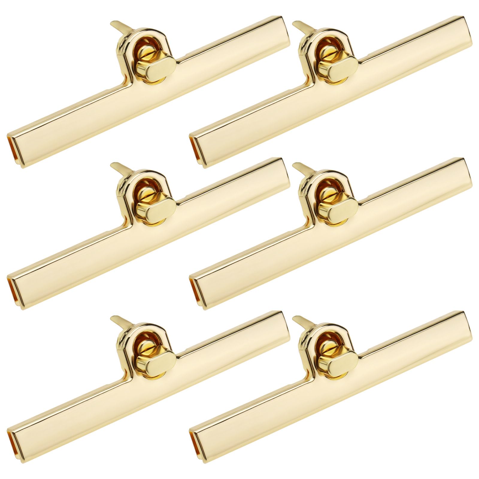 Create Idea 6Pcs Gold Twist Lock Bags Metal Clasps Purse Straight Clasp Twist Turn Lock Bag Closure Replacement Hardware Clip Buckle for Leather DIY Craft Making