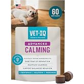 VetIQ Advanced Calming Support Chews for Dogs, Anxiety, 60ct | Treats anxiety &amp; promotes relaxation; advanced calming formula; daily chew; made in USA; ideal for storms &amp; travel