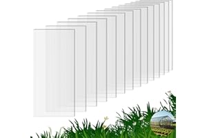 FAHKNS 14 Pack Polycarbonate Greenhouse Panels, 4' x 2' x 0.16" Twin-Wall Polycarbonate Sheets for All Weather Greenhouse Covering, Excellent Light Transmission & Weather Resistance for Optimal Plant Growth