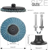 SI FANG 2in 40/60/80/120 Grit Flap Disc Set Quick Change 1/4in Shank Pad Holder view 3