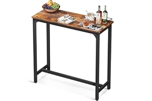 ODK 39 inch Bar Table, Bar Height Pub Table, Counter Height Bar Table, Rectangular High Top Kitchen & Dining Counter Tables with Sturdy Legs & Easy-to-Clean Top, Indoor use, Rustic Brown