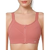 Yvette Adjustable Sports Bras for Women High Impact - Zip Front Sports Bra Plus Size Wireless for Running Workout