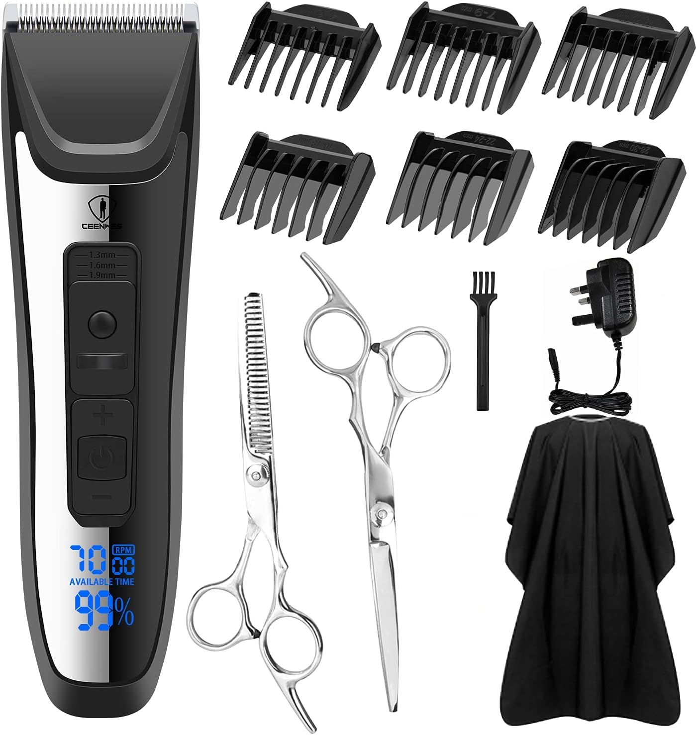 Hair Clippers Men Professional Cordless Clippers for Men Haircut Rechargeable Barber Hair Clipper for Family