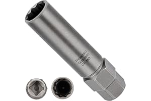 Thinkpro 10 Spline Lug Nut Socket,Replacement for Ta20 19/21 10 Spline Lug Nut Key,Dual Drive 10 Point Wheel Lock Key,Compatible with Bimecc 10 Point Socket.
