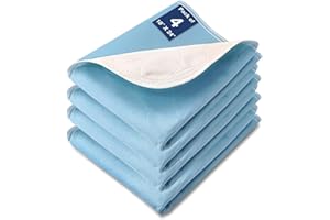SOLOSHINE Washable Waterproof Underpads, 24" x 18" (4 Pack) Reusable Incontinence Pads for Chair, Bassinet, Crib, Car Seat, S