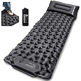 ONETIGRIS Blackcrystal Sleeping Pad, Ultralight Camping Sleeping Pad with Pillow Built-in Foot Pump Inflatable Sleeping Mat Compact for Camping Backpacking Hiking Traveling Tent