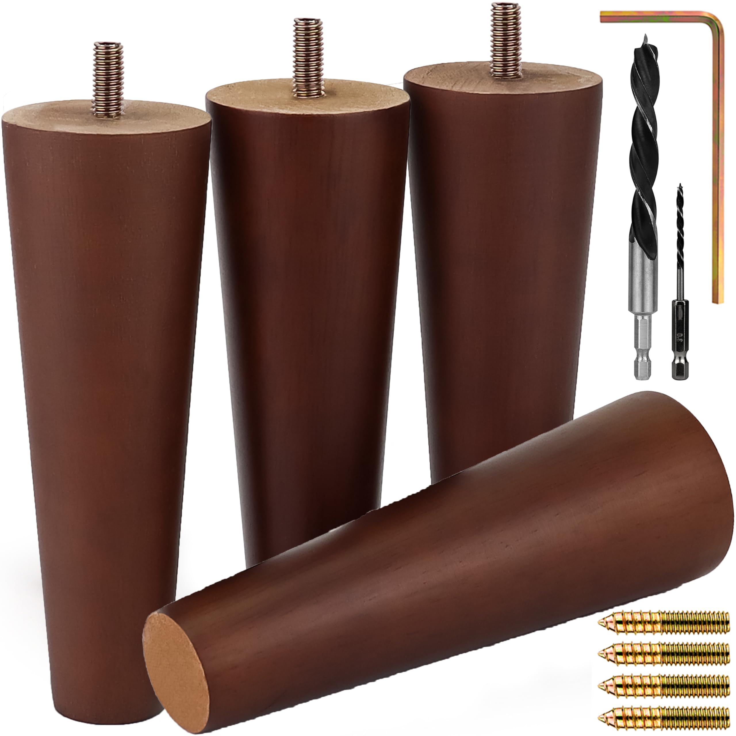 Photo 1 of **HAS SCRATCHES*** Airy Abode Premium Walnut Wood Furniture Legs (Full Install Kit) -