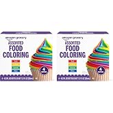 Amazon Grocery, Assorted Food Coloring, Contains Red, Blue, Green, Yellow Bottles, 0.3 Fl Oz (Pack of 8)