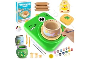 TenLaitech Pottery Wheel for Kids - Arts and Crafts Toys for Kids Ages 8-12 | Complete Pottery Painting Kit with Air Clay Art Supplies for Girls Boys Toys Birthday Christmas Gifts for 6 7 8 9 10 11 12