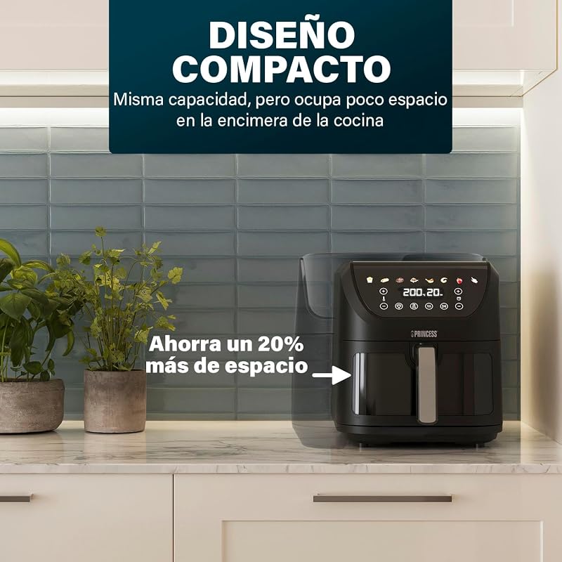 Airfryer SlimFry, capacidade de 8L, 2000W, 8 programas, tela de toque digital, termostato ajustável, janela de exibição, desligamento automático, cesta lavável, 182257, luzes coloridas