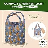 ECO CHIC Lightweight Foldable Reusable Shopping Bag Flowers Grey 12L 15kg view 4