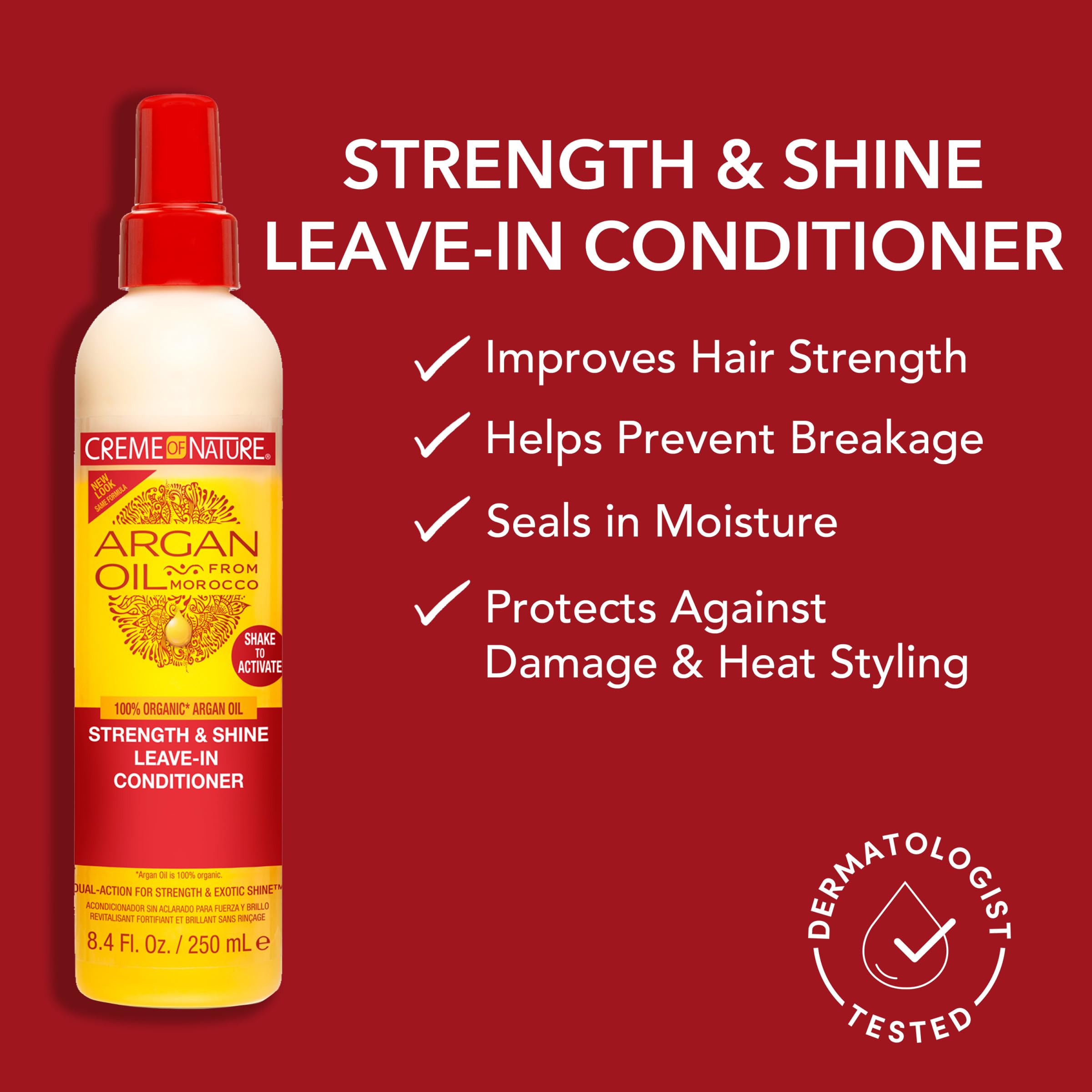 Creme of Nature, Argan Oil Leave In Conditioner, Detangling and Conditioning Formula for Normal Hair 8.45 Fl Oz