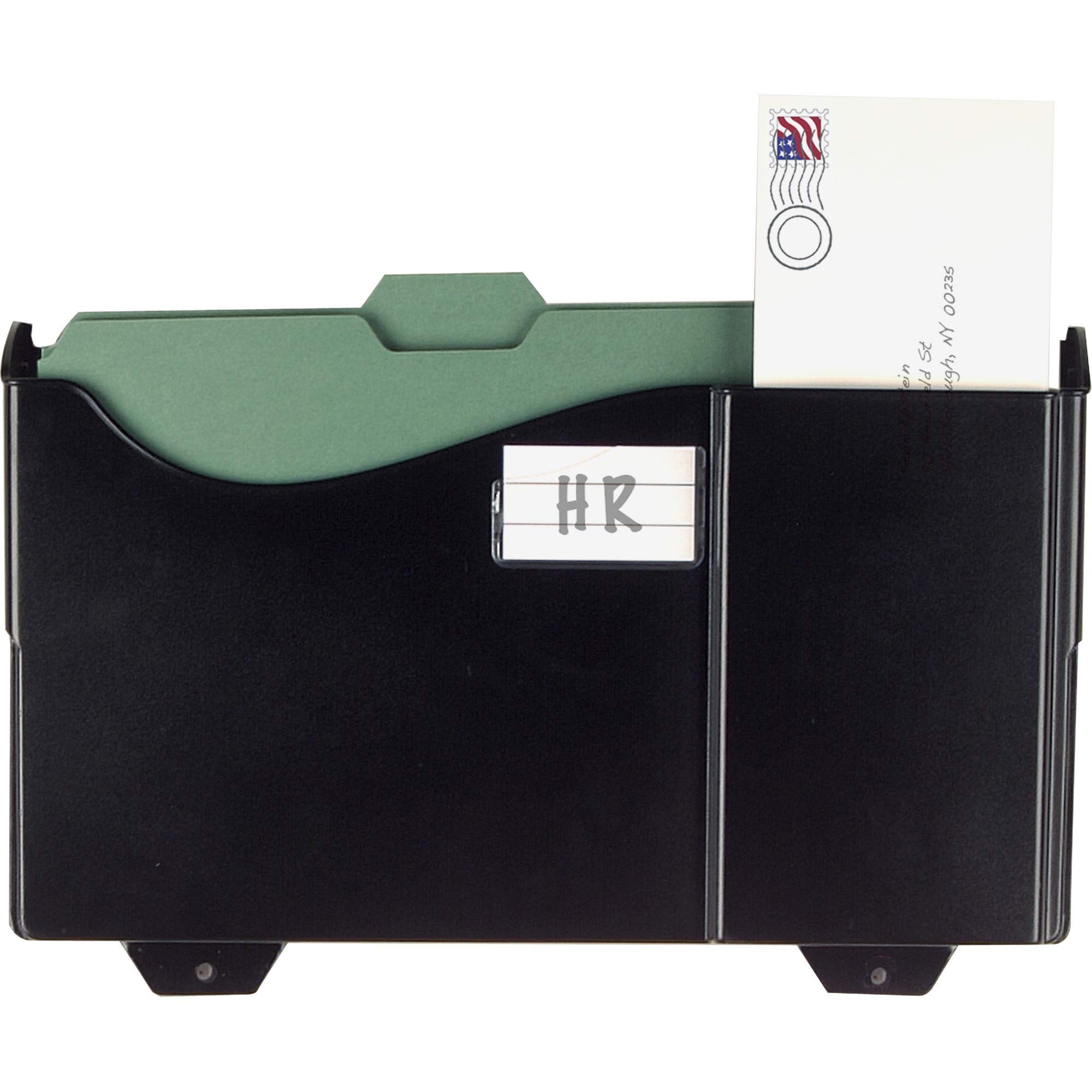 Officemate Grande Central Filing System, Add-On Pocket with Envelope and Post Card Slot, Black (21722)