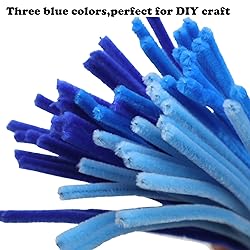 Swpohrat 300 Pieces Shades of Blue Pipe Cleaner