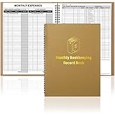 128Pages Monthly Bookkeeping Record Book Undated Budget Book for Bookkeeping 8.5 x 11 Inch Spiral Bound Accounting Ledger Log for Small Business Net Profit Net Worth Payroll Budget Tracking(1 Pad)