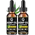 (2-Pack) High Potency Hemp Oil - Maximum Strength, Immune System Support, Focus Calm, Relaxation, Mood, Pure Extract, Organic, Vegan, Non-GMO
