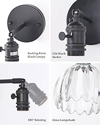 Shenmoyl Vintage Battery Operated Wall Sconce with