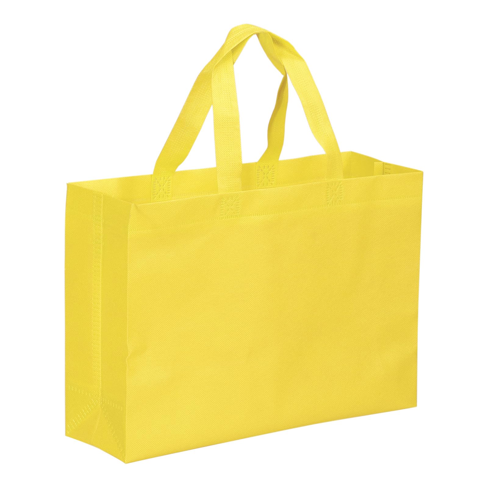 PATIKIL 30x40cm Reusable Gift Bags, 10 Pack Horizontal Style Non-Woven Grocery Tote Bag for Travel Storage, Yellow