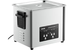 VEVOR 10L Ultrasonic Cleaner, Professional 180W Ultrasonic Cleaner Machine with Digital Display and Cleaning Basket, 40kHz Stainless Steel Cleaning Machine Ideal for Jewelry, Coins, Watches, Razors
