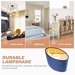 KALLORY Cloth Lamp Shade Oval Shaped Clip-on Lamp