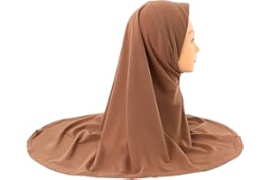 amokk Solid Hijab Scarf for Toddler Girls Muslim One Piece Headscarf Wrap for 4-8 Years