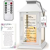 HN HAIINAA Memorial Lantern Bereavement Gifts in Memory of Loved One Memorial Gifts for Loss of Mother Remembrance Sympathy Gifts for Loss of Loved One with LED Candle and Remote