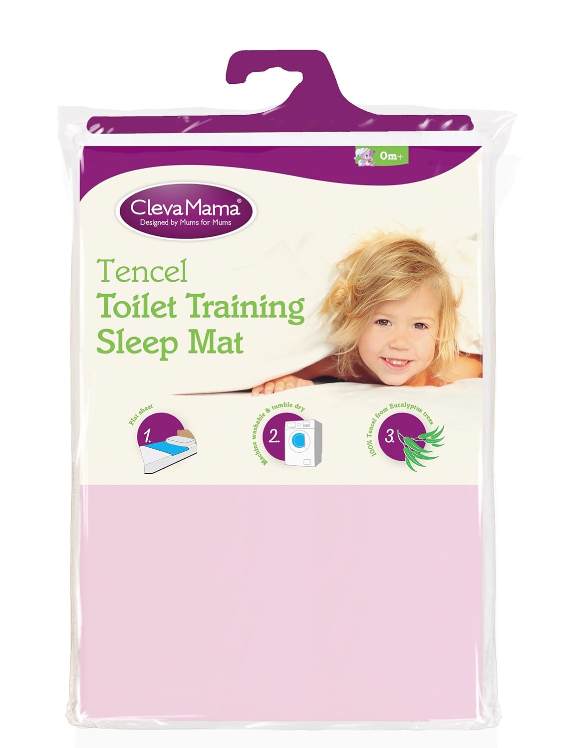 Clevamama - Toilet Training Sleep Mat - Waterproof Bed Protector in Tencel - Pink : Baby