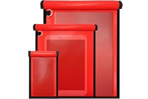 QUCTAK 3 Pack Red Faraday Bags, Extra Large Faraday Bag for Laptops & Tablets & Car Keys, Waterproof & Fireproof Faraday Cage, Anti-Theft RFID Faraday Key Fob Protector