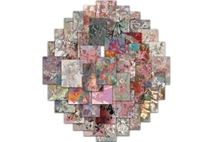 MIFUNER 60pcs Misty Flower Stickers Scrapbook, Self-Adhesive Waterproof Vinyl Sticker for Laptops, Aesthetic Decor Journal Stickers Planner Accessories for Luggage, Water Bottles