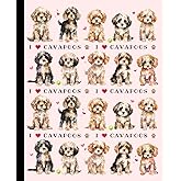 I Love Cavapoos: Cute Cavapoo Composition Notebook for Kids, Teens, and Adults 7.5 x 9.25 Wide Ruled