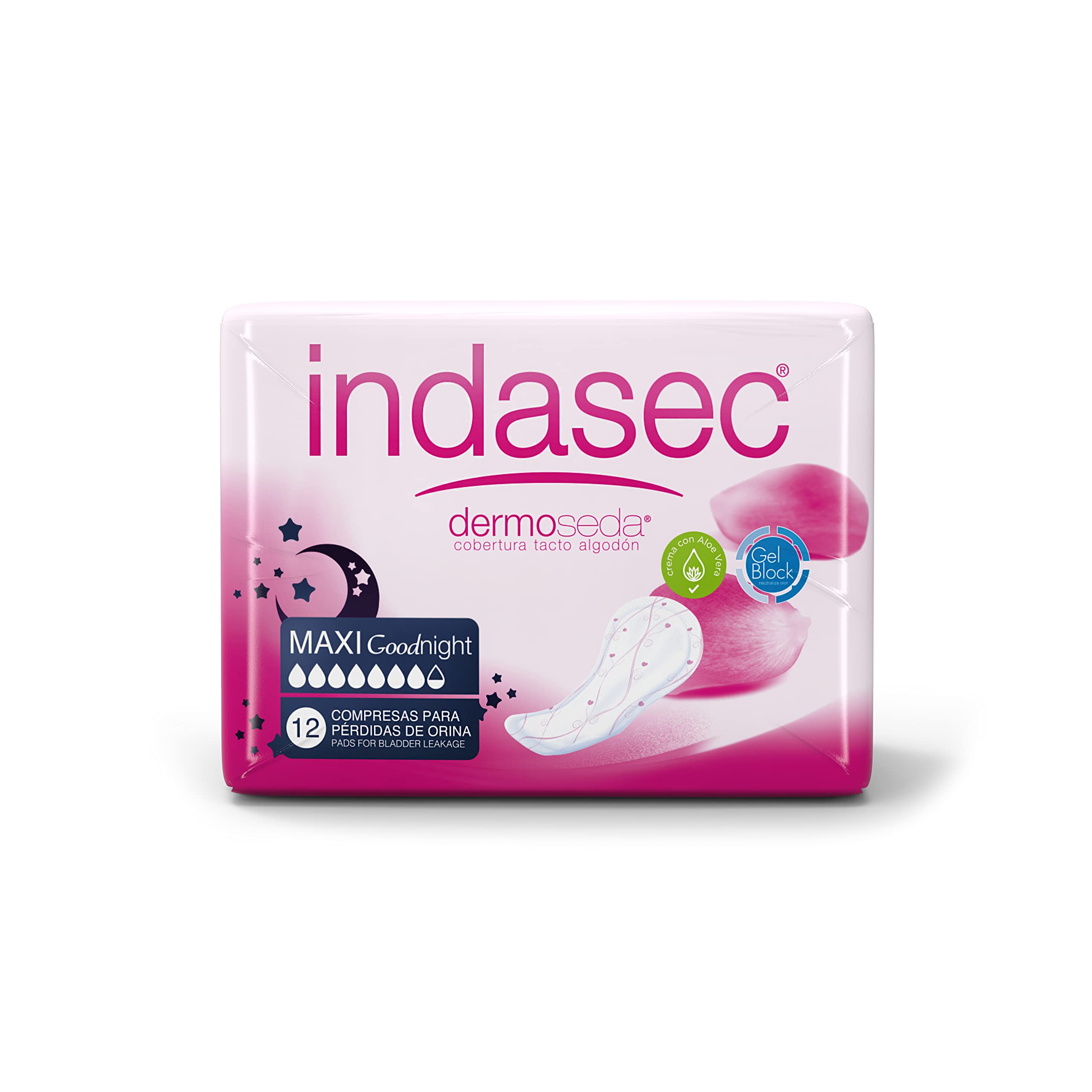 Indasec Dermoseda Good Night Maxi Incontinence Pad – 12 Units