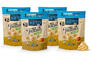 Tidbits Fun Bites Meringues, Keto Friendly Gluten Free Snacks, Low Carb Keto Snack, Low Sugar Snacks for Keto Diet, 1.25 Cal per Piece, Pack of 4 Low Calorie Snacks, Caramel – Santte Foods