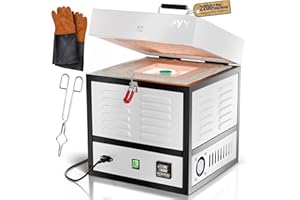 PYY Electric Kiln - 1500W Melter Furnace Oven Pottery Kilns, Hi-Temp 2200℉/1200℃, Melting Furnace with Vent Hole, for Wax Casting, Clay Pottery Ceramic DIY, Glass, Jewelry Making