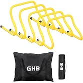 GHB Agility Hurdles Adjustable 8.3"&amp;12.6" Speed Training Equipment Set | Foldable, Sturdy, Drill Guide &amp;Carry Bag Included, For Amateur &amp; Athletes, Soccer &amp; Basketball