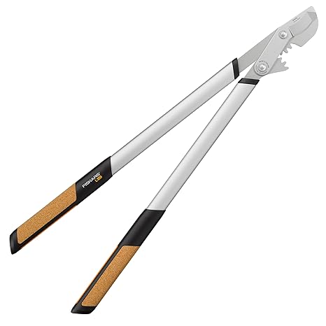 Fiskars Quantum Bypass-Getriebeastschere für frisches Holz, Gehärteter Präzisionsstahl, Länge 80 cm, Schwarz/Orange, L108, 10