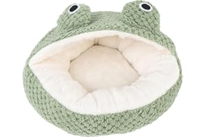 Cute Frog Shaped Pet Sofa Bed, Soft Cat Couch Bed with Plush Bubble Fleece, Warm and Comfortable Washable Pet Bed for Dogs Ca