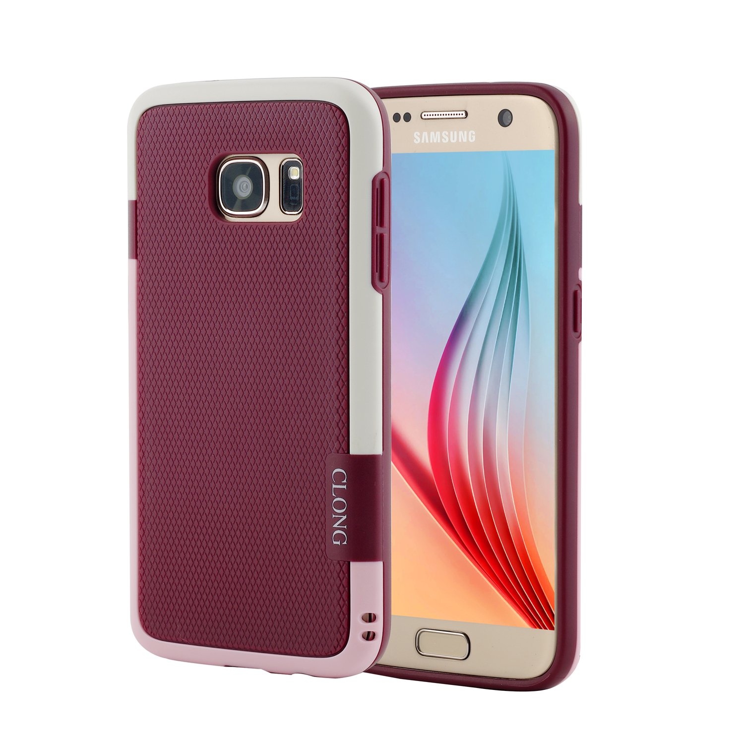 Galaxy S7 Case,CLONG Ultra Impact 3 Color Shockproof Bumper Shock-Absorption Anti-Scratch Protective Case Flexible Durable Slim Hybrid TPU & PC Cover for Samsung Galaxy S7 S VII G930 GS7(Wine Red)